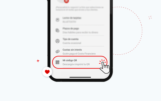 <h4> </h4>
<p>Seleccioná “Mi código QR”, imprimilo y ponelo visible en tu negocio</p>